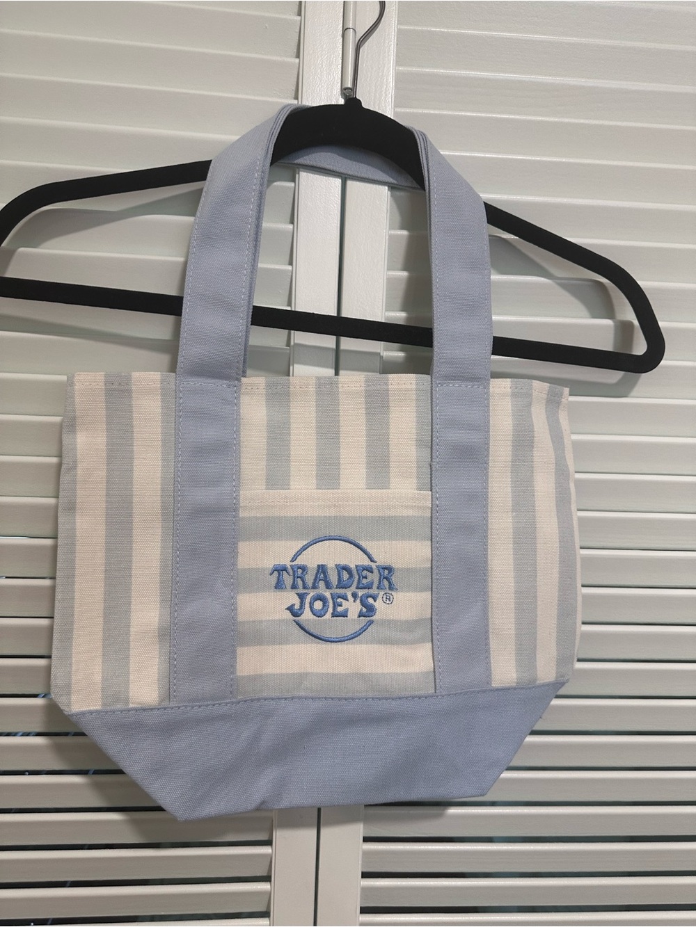 NWT Trader Joe's Blue & White Striped Canvas Tote